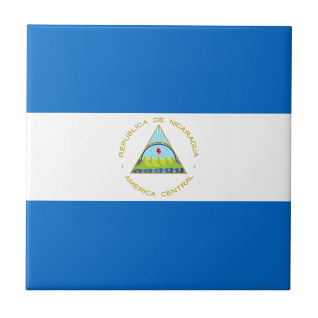 Nicaragua-Flagge Fliese (Vorderseite)