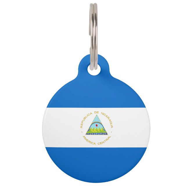 Nicaragua-Flagge Haustiermarke (Vorderseite)