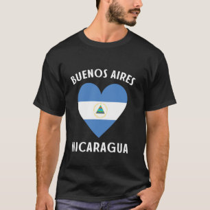 Nicaragua-Flagge Herz Buenos Aires Stadt T-Shirt