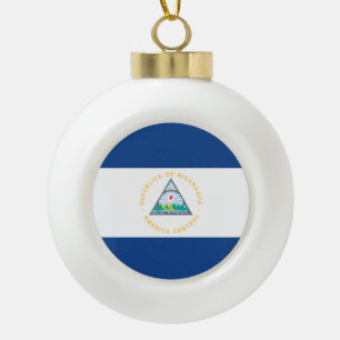 Nicaragua-Flagge Keramik Kugel-Ornament