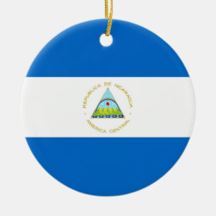 Nicaragua-Flagge Keramik Ornament