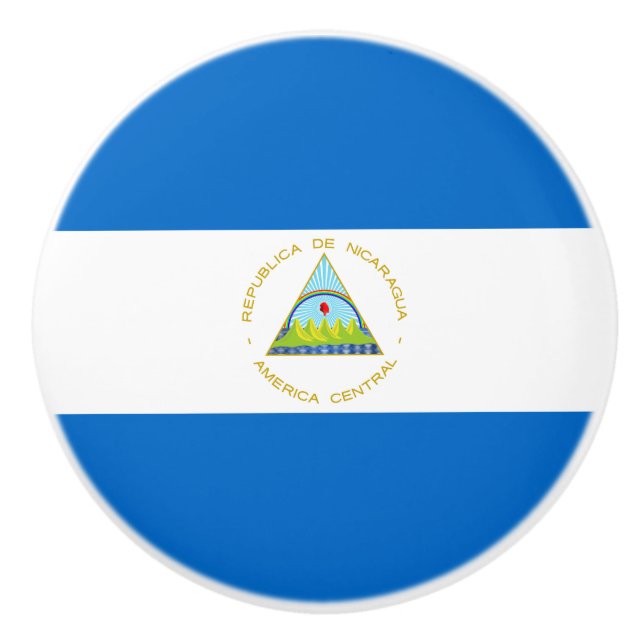 Nicaragua-Flagge Keramikknauf (Vorderseite)
