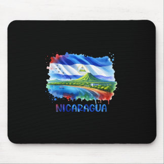 Nicaragua-Flagge Kunst Landschaftlicher Vulkan Und Mousepad