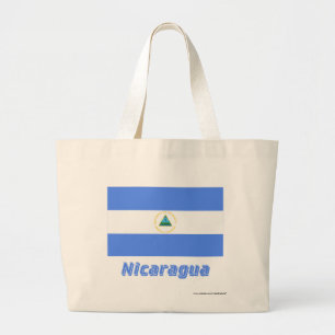 Nicaragua-Flagge mit Namen Jumbo Stoffbeutel