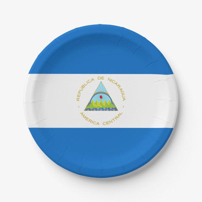 Nicaragua-Flagge Pappteller (Vorderseite)