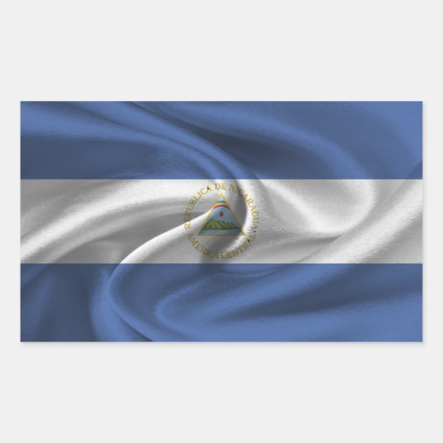 Nicaragua-Flagge Rechteckiger Aufkleber (Vorderseite)