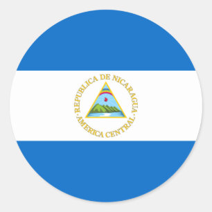 Nicaragua-Flagge Runder Aufkleber