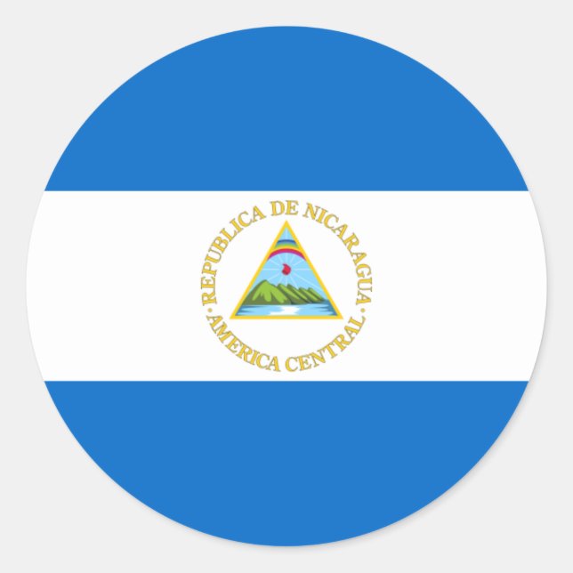Nicaragua-Flagge Runder Aufkleber (Vorderseite)