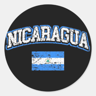 Nicaragua-Flagge Runder Aufkleber