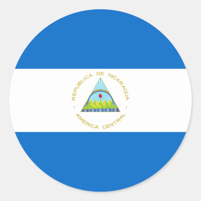 Nicaragua-Flagge Runder Aufkleber (Vorderseite)