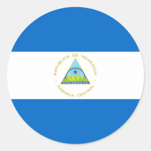 Nicaragua-Flagge Runder Aufkleber