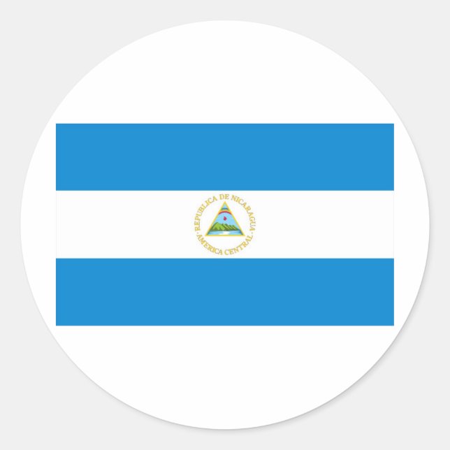Nicaragua-Flagge Runder Aufkleber (Vorderseite)
