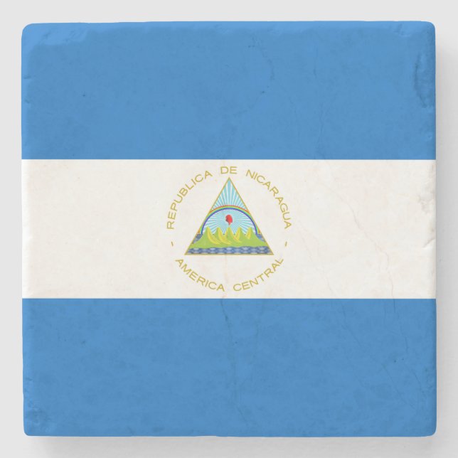 Nicaragua-Flagge Steinuntersetzer (Vorderseite)