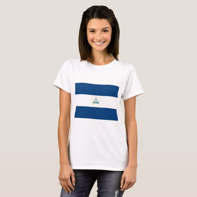 Nicaragua-Flagge T-Shirt (Vorne ganz)