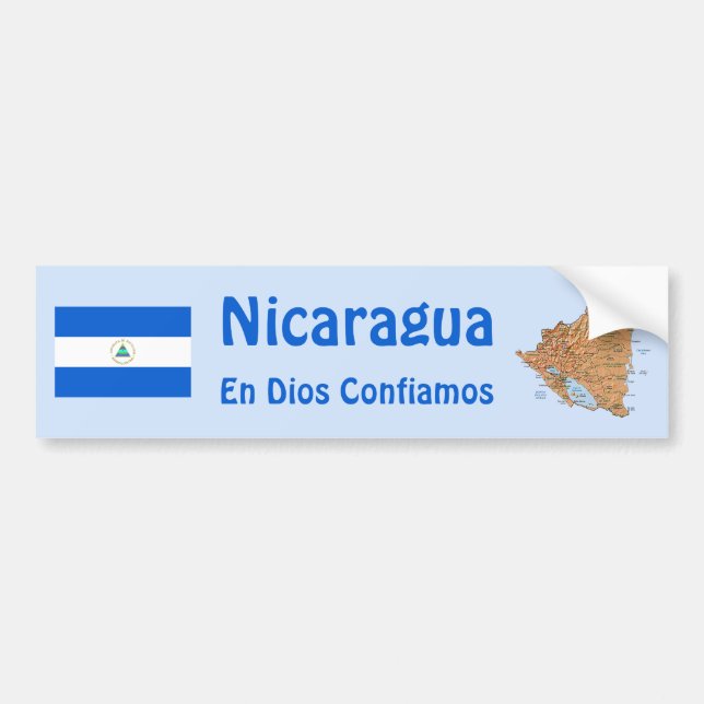 Nicaragua-Flagge und Karten-Autoaufkleber Autoaufkleber (Vorne)