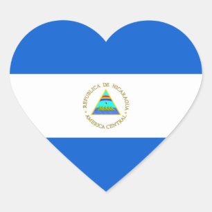 Nicaragua-Flaggen-Herz-Aufkleber Herz-Aufkleber