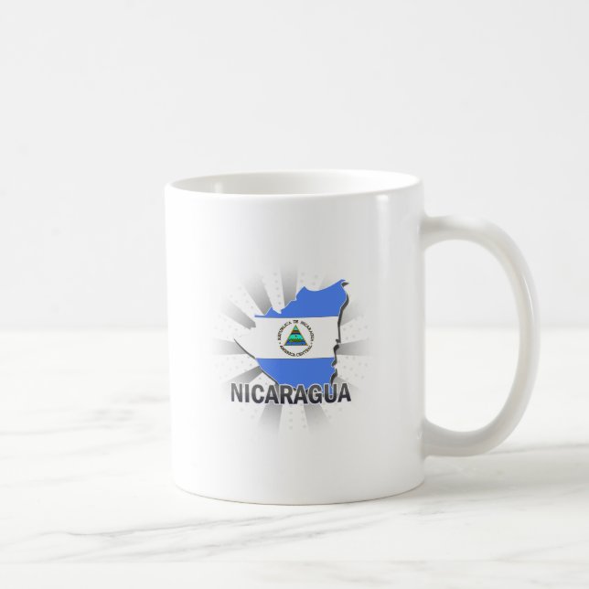 Nicaragua-Flaggen-Karte 2,0 Kaffeetasse (Rechts)