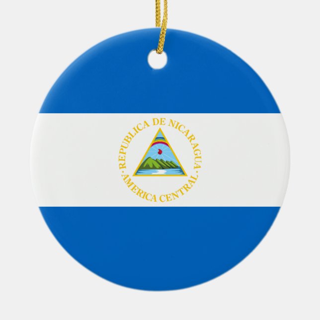 Nicaragua-Flaggen-Verzierung Keramik Ornament (Vorne)