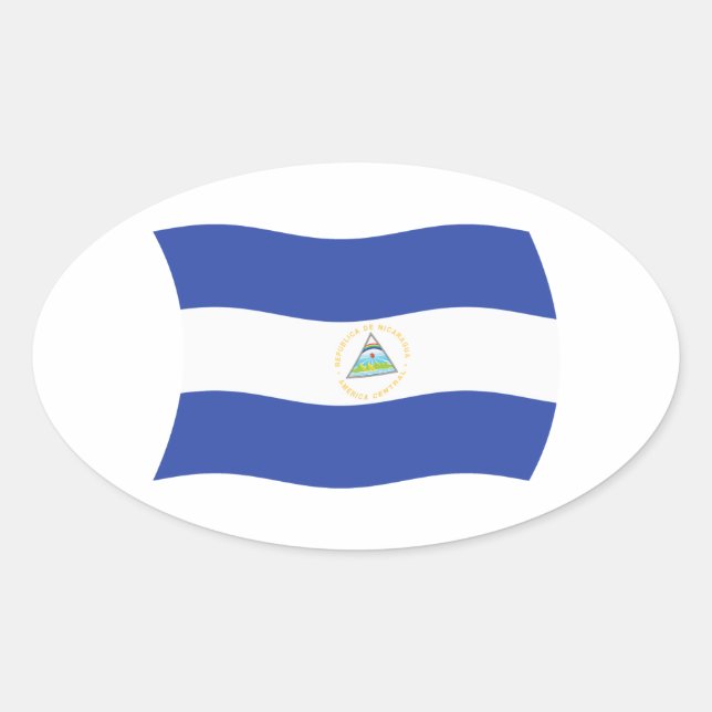 Nicaragua-Flaggenaufkleber Ovaler Aufkleber (Vorderseite)