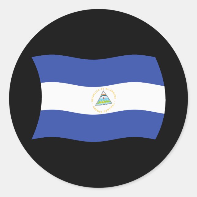 Nicaragua-Flaggenaufkleber Runder Aufkleber (Vorderseite)