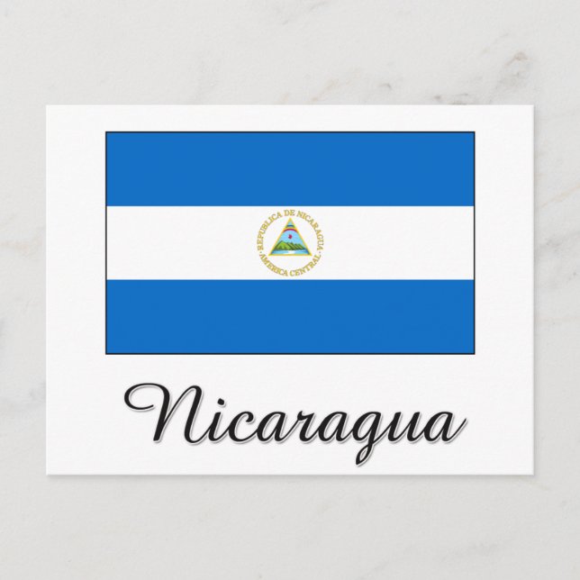 Nicaragua Flaggendesign Postkarte (Vorderseite)
