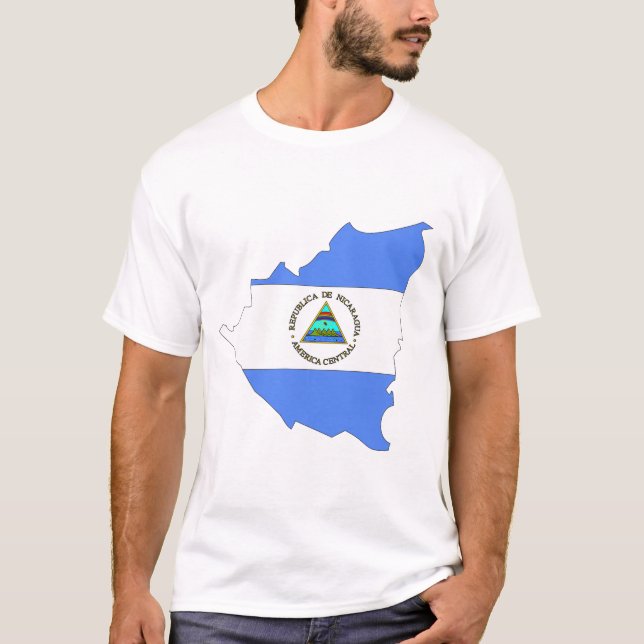 Nicaragua-Flaggenkarte T-Shirt (Vorderseite)