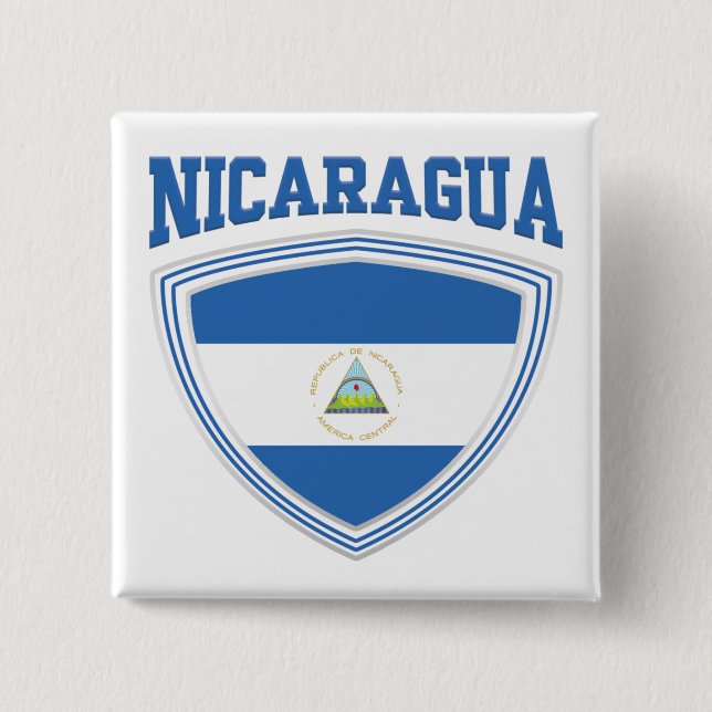 Nicaragua-Flaggenschild Button (Vorderseite)
