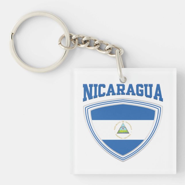 Nicaragua-Flaggenschild Schlüsselanhänger (Vorderseite)