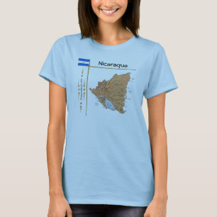 Nicaragua Karte + Flag + Titel T - Shirt
