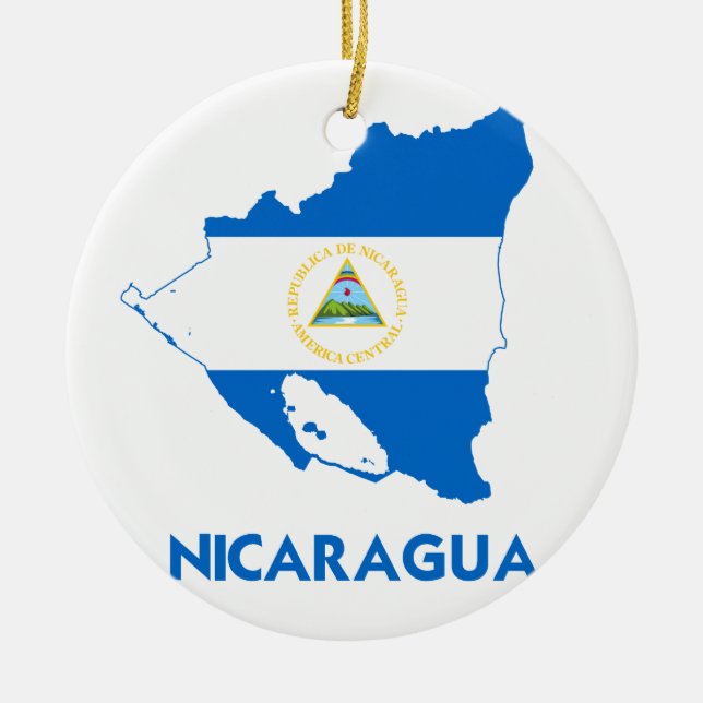 NICARAGUA-KARTE KERAMIKORNAMENT (Vorne)