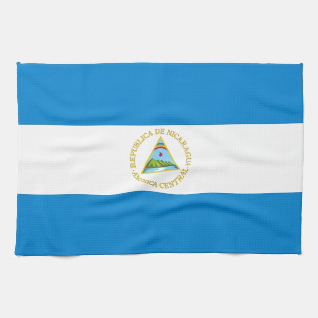 Nicaragua-Landesflaggetuch Geschirrtuch (Horizontal)