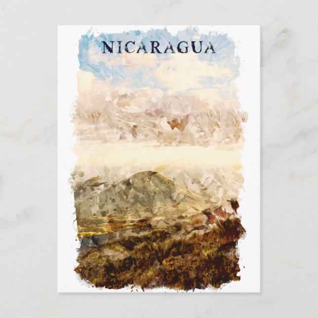 Nicaragua Landschaft Wasserfarbenreise Postkarte (Vorderseite)
