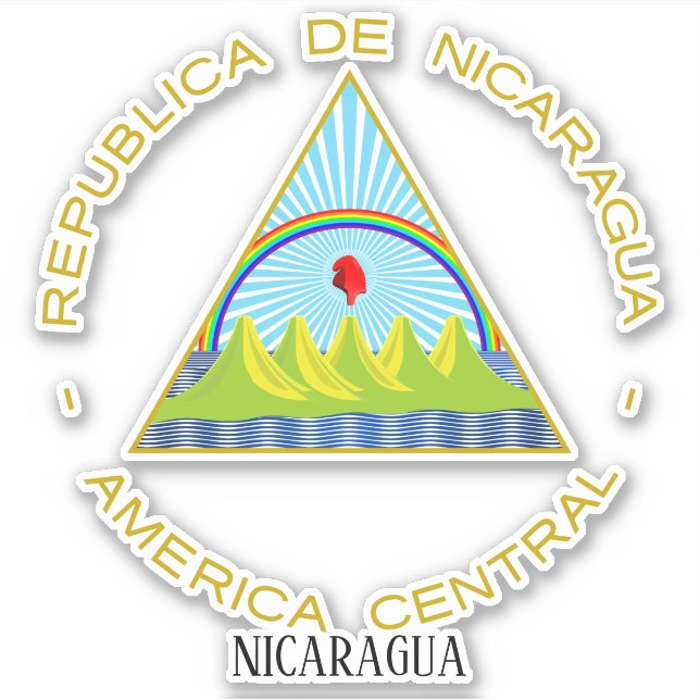 Nicaragua National Coat of Arms Patriotic Aufkleber (Vorderseite)