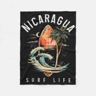 Nicaragua Nica Surf Vintage Surfen Surfer Fleecedecke
