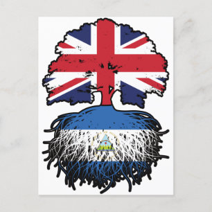 Nicaragua Nicaragua Britische Flagge für Tree Root Postkarte