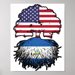 Nicaragua Nicaragua Flag der amerikanischen Tree R Poster