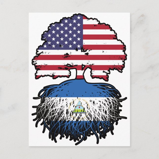 Nicaragua Nicaragua Flag der amerikanischen Tree R Postkarte (Vorderseite)