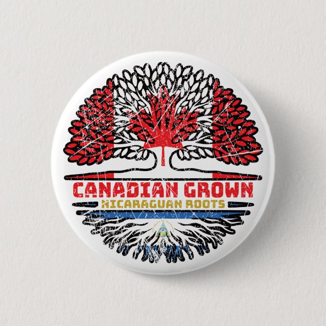 Nicaragua Nicaraguan Kanada Tree Roots Button (Vorderseite)