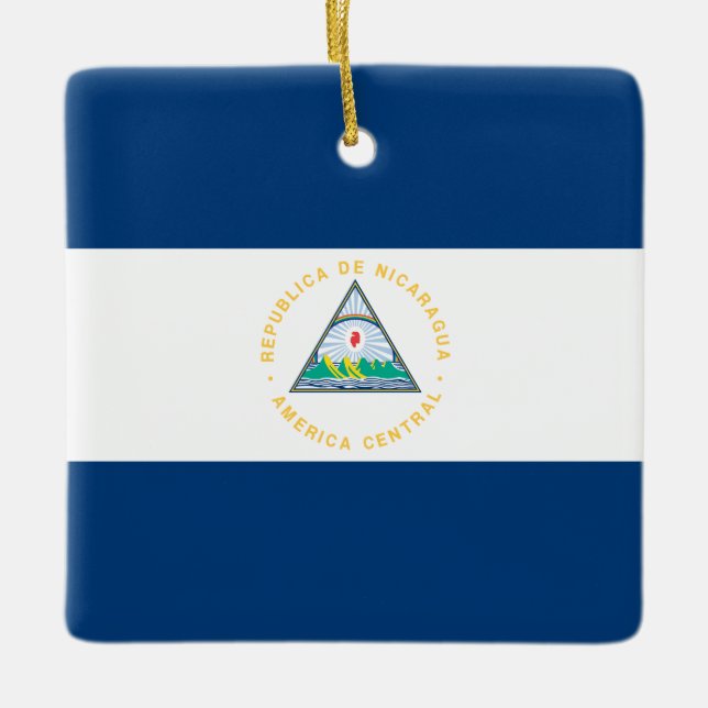 Nicaragua (Nicaraguanische Flagge) Keramikornament (Vorderseite)