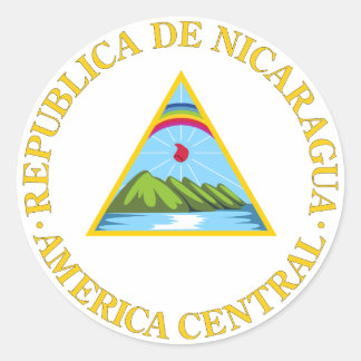 Nicaragua Offizieller Wappen-Heraldry-Symbol Runder Aufkleber