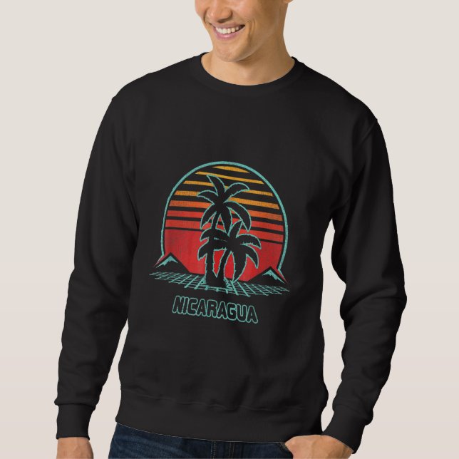 Nicaragua Retro Vintage 80er Stil Sweatshirt (Vorderseite)