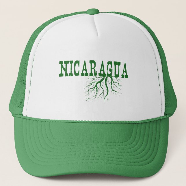 Nicaragua Rooted Tree Roots Nicaraguan Word Art Truckerkappe (Vorderseite)