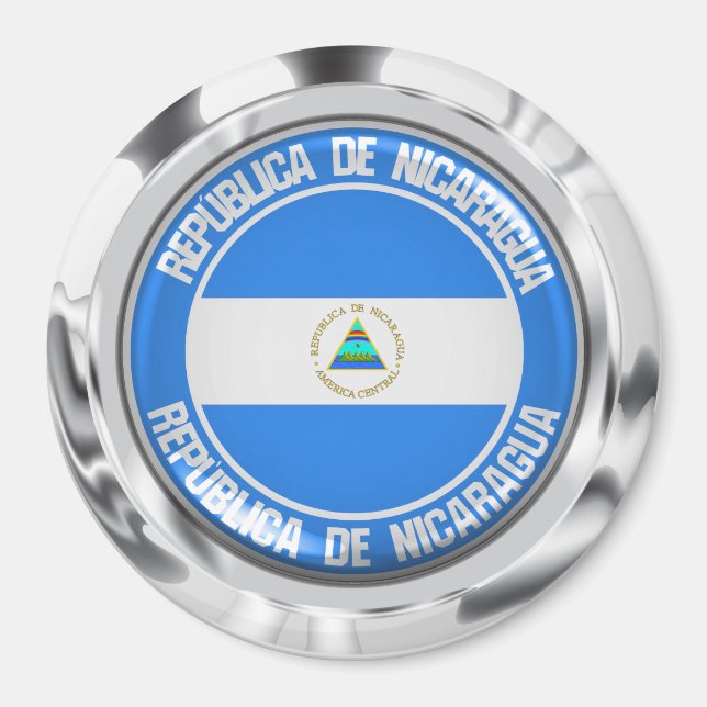 Nicaragua-RundEmblem Magnet (Vorne)