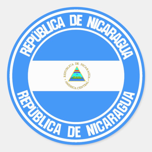Nicaragua-RundEmblem Runder Aufkleber (Vorderseite)