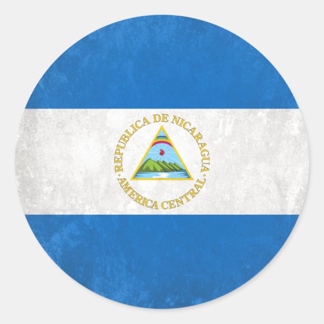 Nicaragua Runder Aufkleber (Vorderseite)