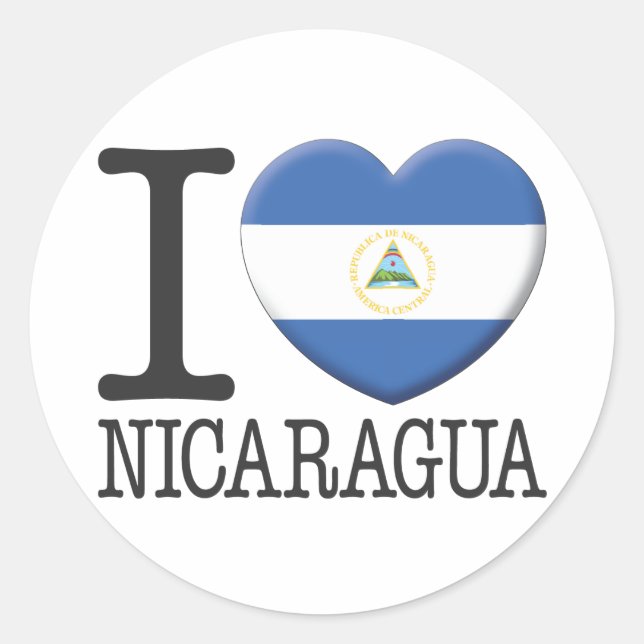 Nicaragua Runder Aufkleber (Vorderseite)