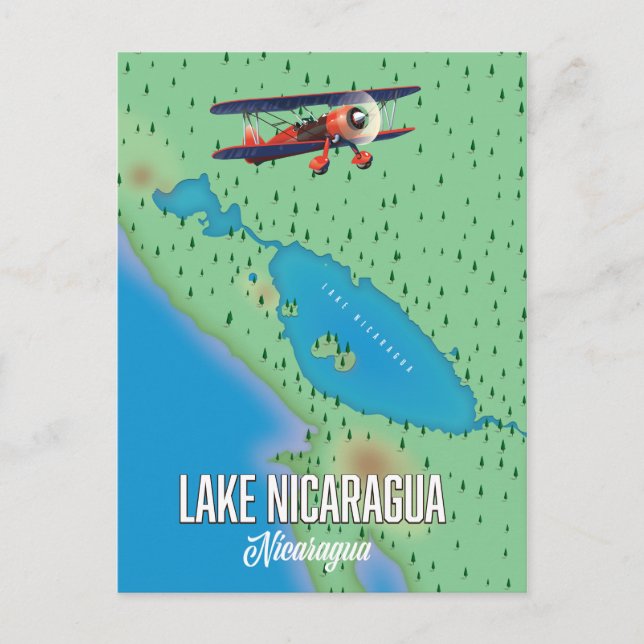 Nicaragua-See, Nicaragua-Karte Postkarte (Vorderseite)