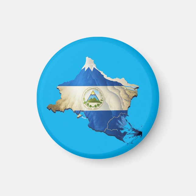 Nicaragua-Stylist-Karte Magnet (Vorne)