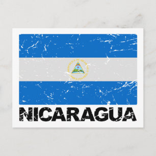 Nicaragua Vintage Flagge Postkarte