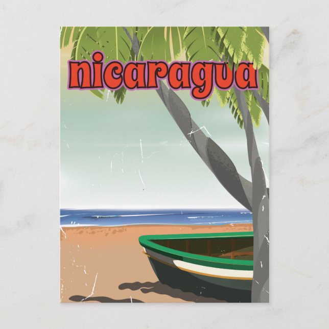 Nicaragua Vintage Reiseplakat. Postkarte (Vorderseite)